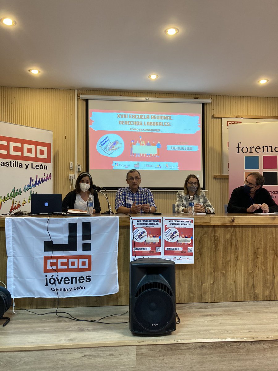 Iniciando la escuela de juventud.
<a href="/CJCyL/">Consejo de la Juventud de Castilla y León</a> @juventudccoocyl <a href="/JAVIERDELBRIO/">Javier del Brío</a> <a href="/ccooaranda/">CCOO Aranda de Duero</a> <a href="/asmateos/">Sheila</a> <a href="/AlixDeRojas/">Carlos Gutiérrez Calderón</a> <a href="/foremcyl/">Forem Castilla y León</a> 
Conociendo nuestros derechos laborales durante todo el fin de semana