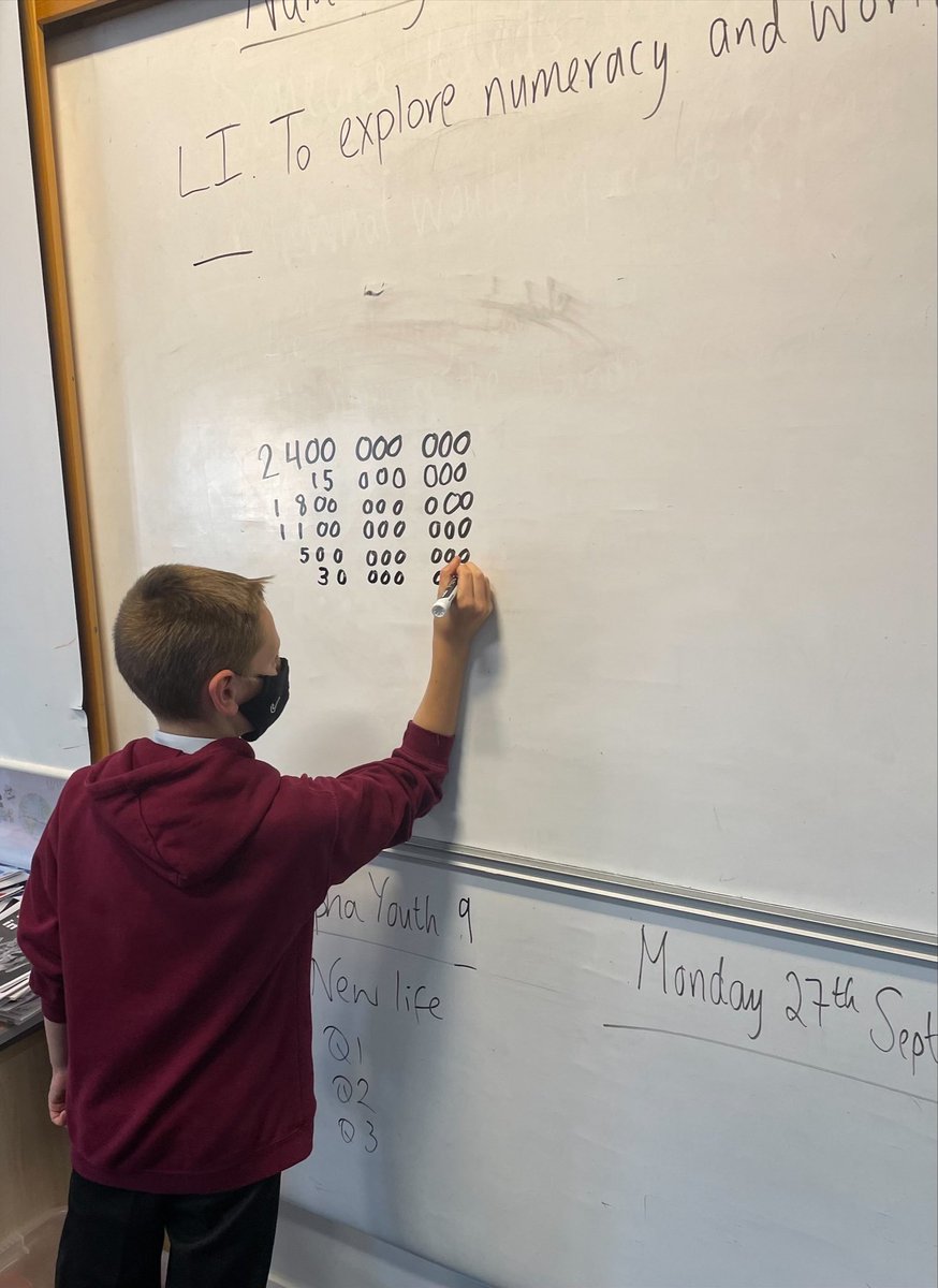 SMHSMathematics's tweet image. Maths everywhere, including RE. 1A2 dealing with big numbers this week as they investigated religion around the world. Excellent work! @StModanEnglish @StModansHS