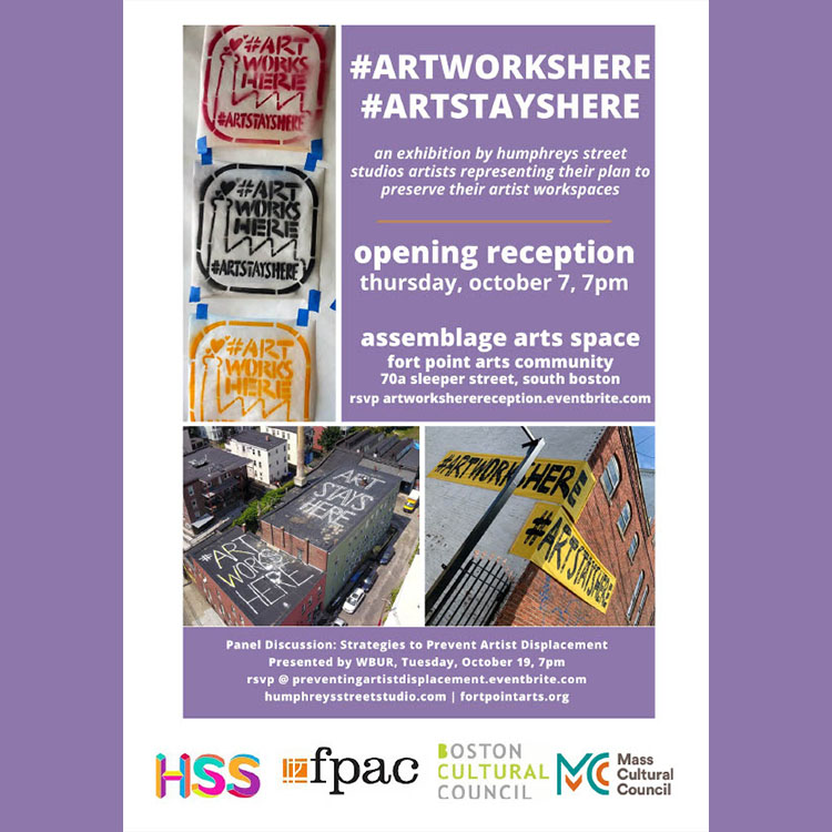 Fortpointarts's tweet photo. COMING TO THE ASSEMBLAGE ART SPACE: #ARTSTAYHERE🎨
An exhibition by Humphrey Street Studios Artists representing their plan to preserve their artists workspaces
OPENING RECEPTION: Thursday October 7, 7pm
See you there🥂🎉 https://t.co/g8pd8IYVDi