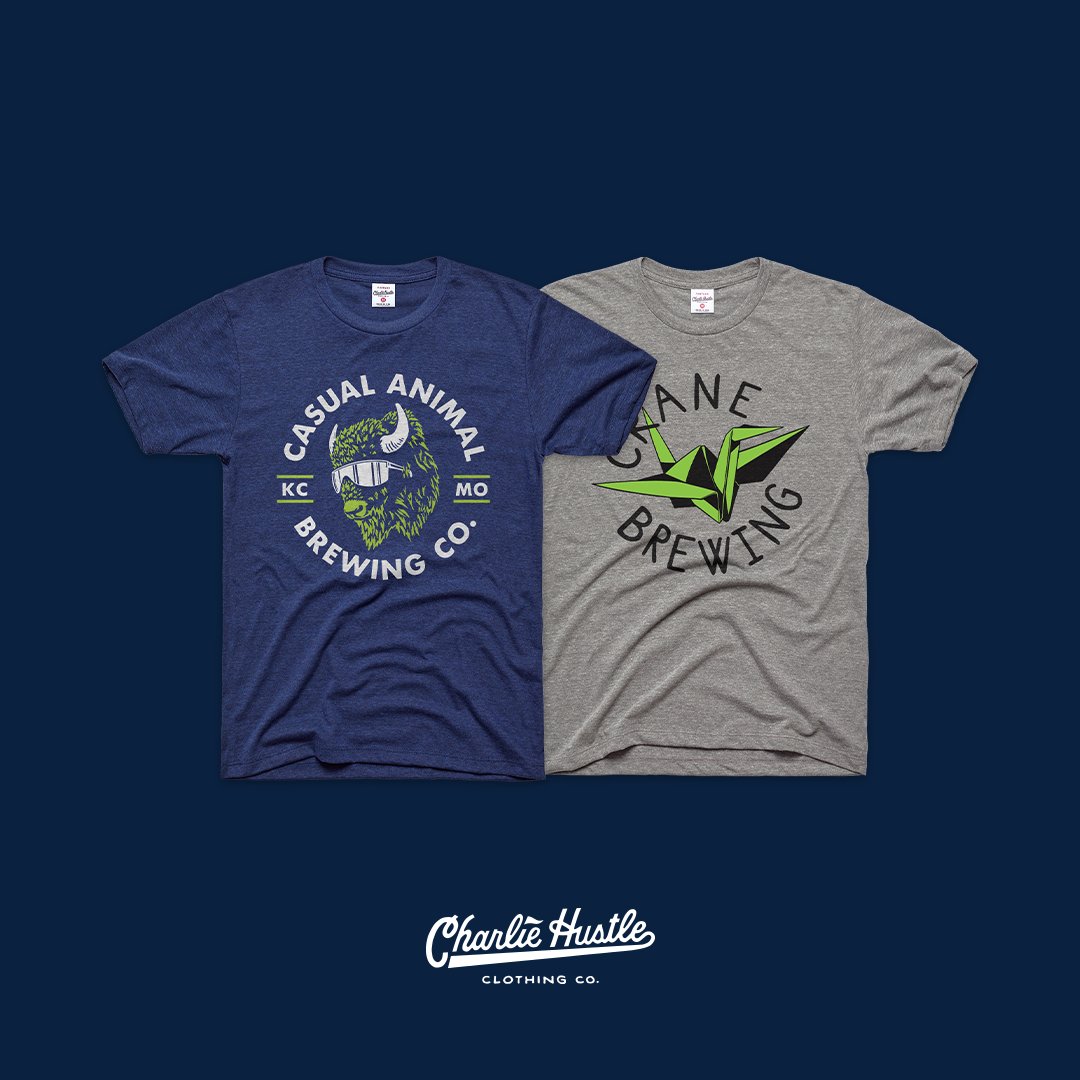 CharlieHustleCo's tweet photo. Unwind with a cold one (or two!) from these uniquely refreshing KC breweries. @CABrewing and @CraneBrewing tees now available online & in-store! 🍺 #KCClassics #VintageMadeFresh
SHOP--> https://t.co/JS77cfRddo https://t.co/kLEuwOl0Ou