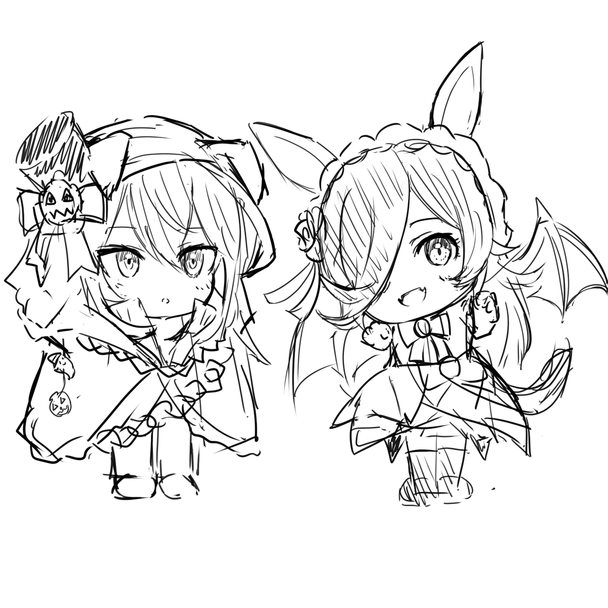 #よらくがき
ライスシャワーとミホノブルボンとか 