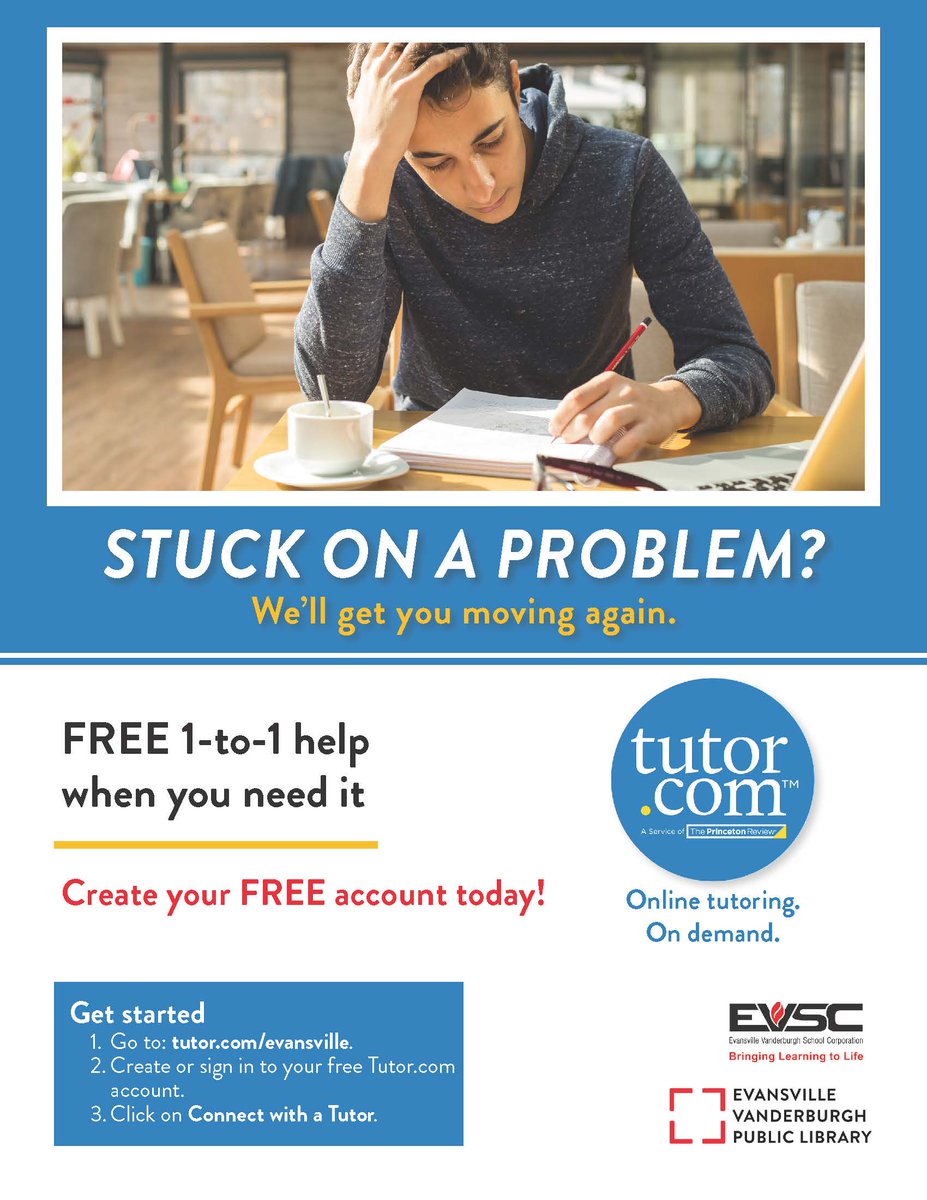Thankful for this great partnership with <a href="/EVPLibrary/">EVPL</a>! Check out the website below if your student needs quality, free, 1-to-1 tutoring!