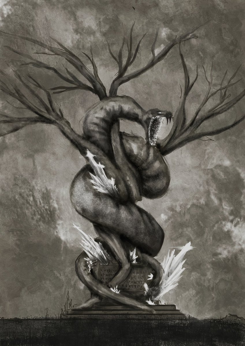 DieUbahn's tweet image. Snek on Tree pt.3 #inktober2021day1 - Crystal