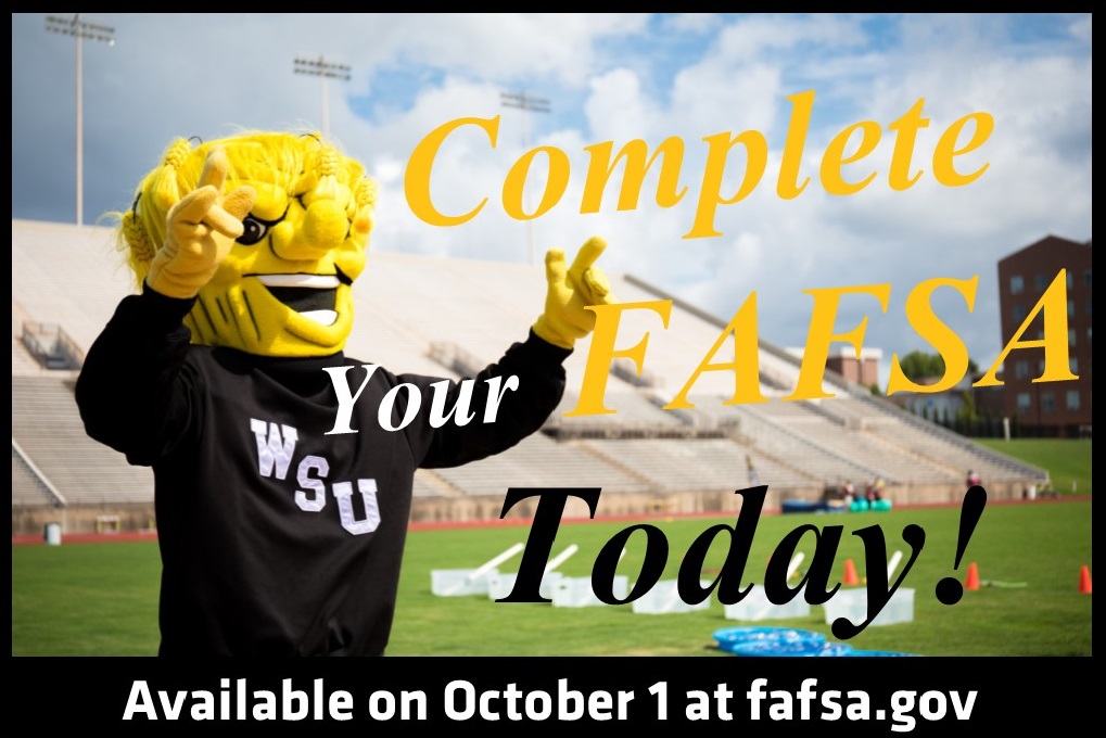 shockerfinaid's tweet photo. Today is the day‼ Shockers, let's welcome the 2022-2023 FAFSA. Now, let's go to work. Is your appointment already set for FAFSA completion? #WeGotTimeToday #FAFSA #WuAid https://t.co/7viVwSpEh0