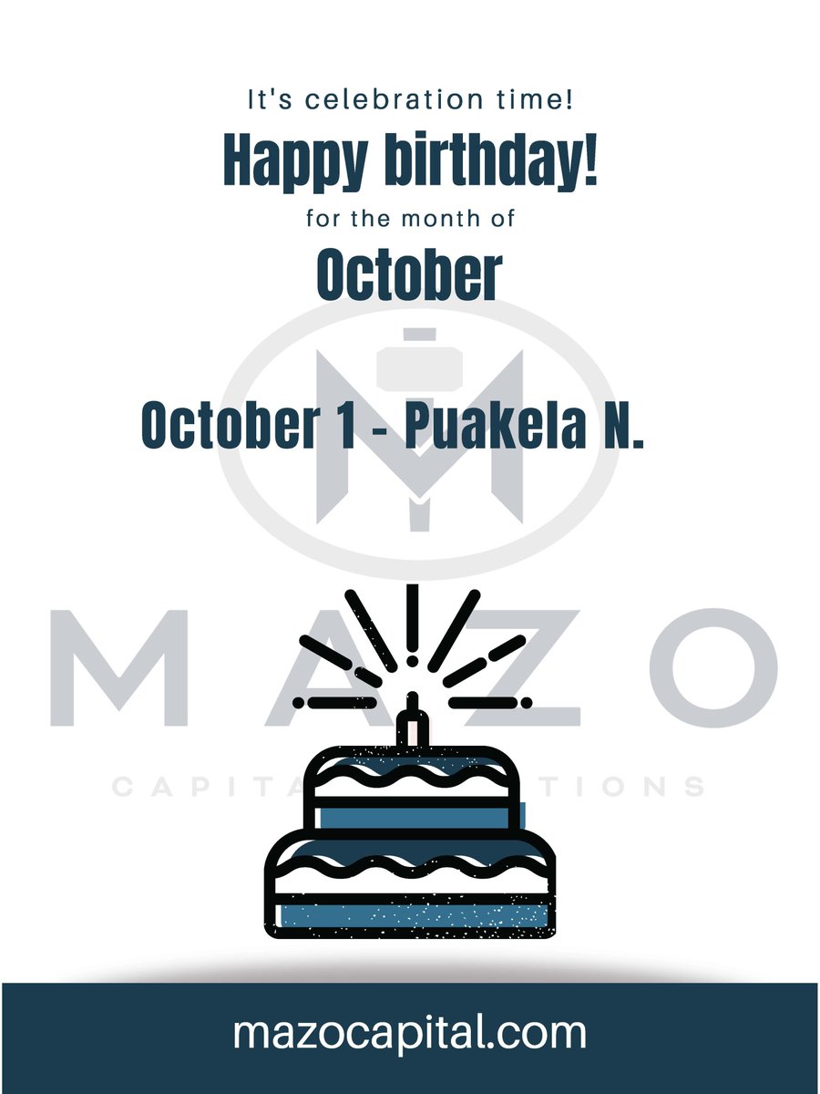 MazoCapital's tweet photo. Wishing a happy birthday to our only October birthday, Puakela Nakama! #happybirthday #teamMAZO https://t.co/elNe9iME9D