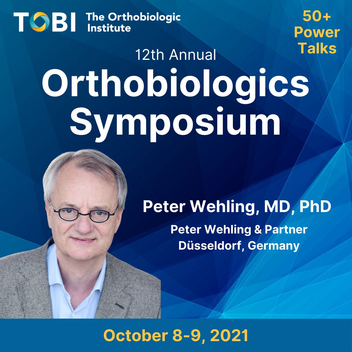 Autologous Conditioned Serum (ACS) in the Treatment of Orthopedic Disease: a Personalized Approach in Regenerative Pain Therapy
Peter Wehling, MD, PhD, Dr. Wehling &amp; Partner, Düsseldorf, Germany
bit.ly/3wdyX8v
TOBI50 for $50 off
#orthobiologics