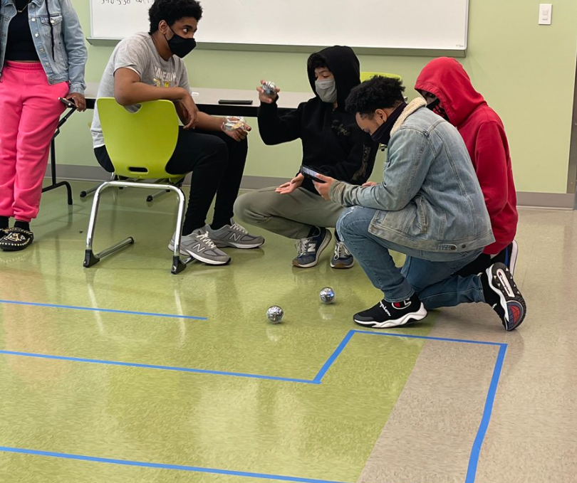 PHSClippers500's tweet photo. AP Computer Science Principles scholars used coding skills to program Sphero Bolt robots so that one robot could be used as the joystick/controller for another robot. Then attempted to steer through a maze from start to finish without touching the maze walls! @21stCSBaltimore https://t.co/2Xi045MgAm