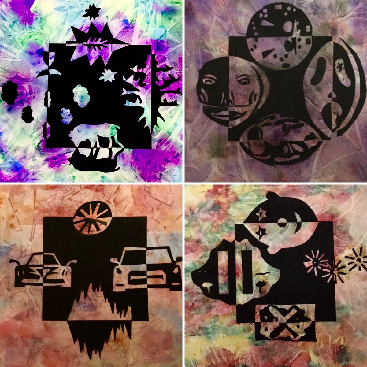 DMSArtMrs_Craig's tweet photo. Beautiful work from my 7th graders as they tackled the concepts of balance, contrast, and space with these Notan designs. Students chose their own themes and then created symmetrical images within that theme 🤩🐺 @PackPrincipal #ComalFineArts #arted #art #DMSArt https://t.co/VfSLg6dLGC