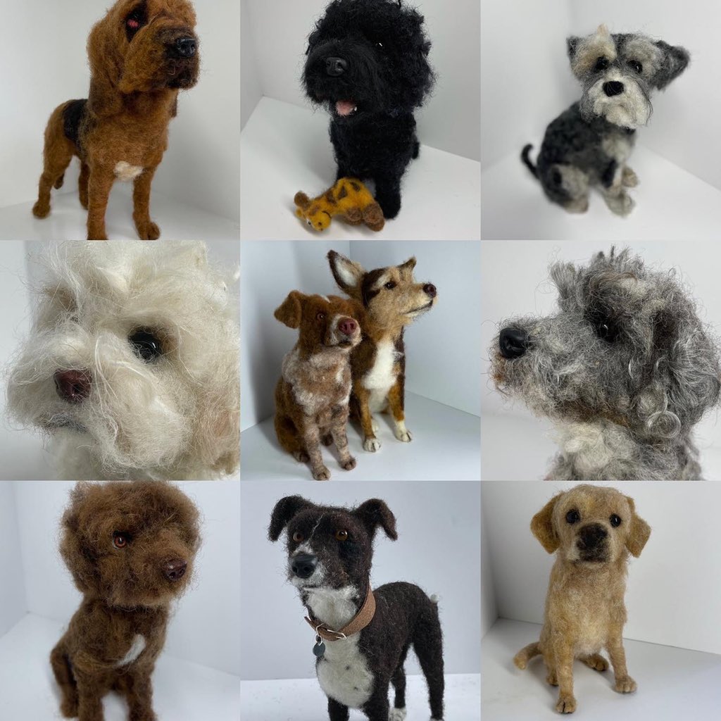 A wee selection of needle felted portraits for #WorldHandmadeDay