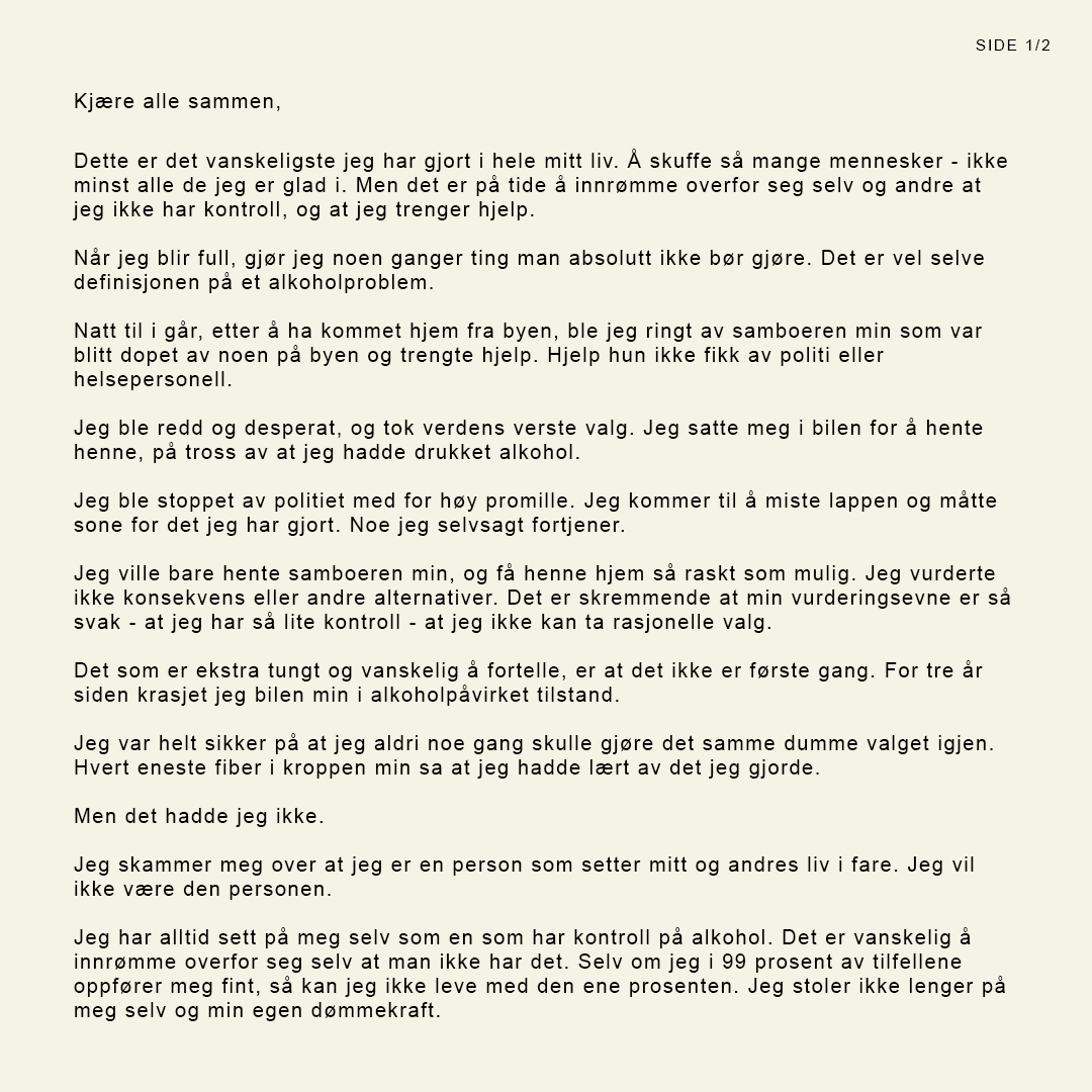 Daniel_HoglundA's tweet image. Beklager til alle jeg nå skuffer💔 

Mest av alt er jeg skremt og skuffet over meg selv. Nå skal jeg jobbe meg gjennom mine personlige ting, og ta en pause fra alt.

Unnskyld, alle sammen. Jeg skammer meg skikkelig.