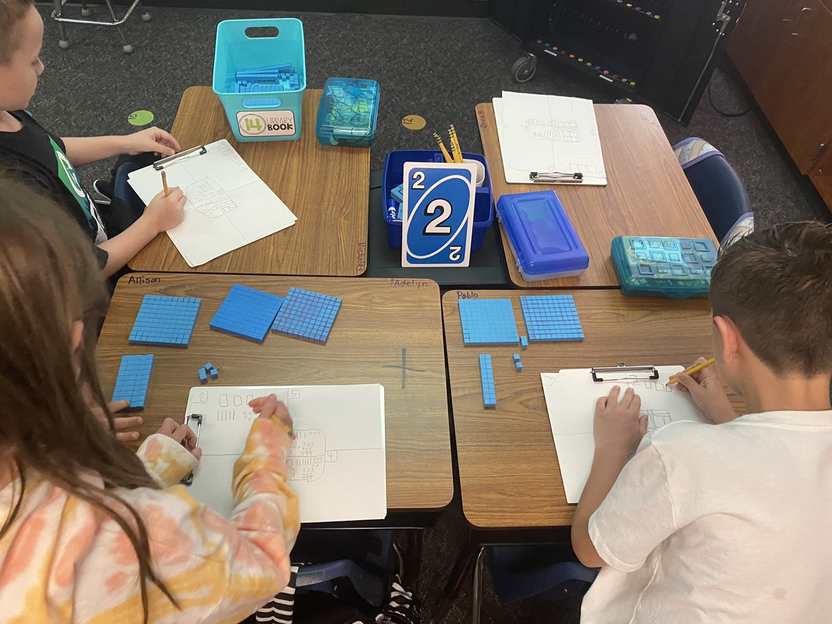 MielitzClass's tweet photo. No Internet? No problem. Using the GE Life Principle: Flexibility. Representing and solving addition problems with Base ten blocks.@TomballISD @TISDCFES @haley_galyean https://t.co/PdbODhFwX8