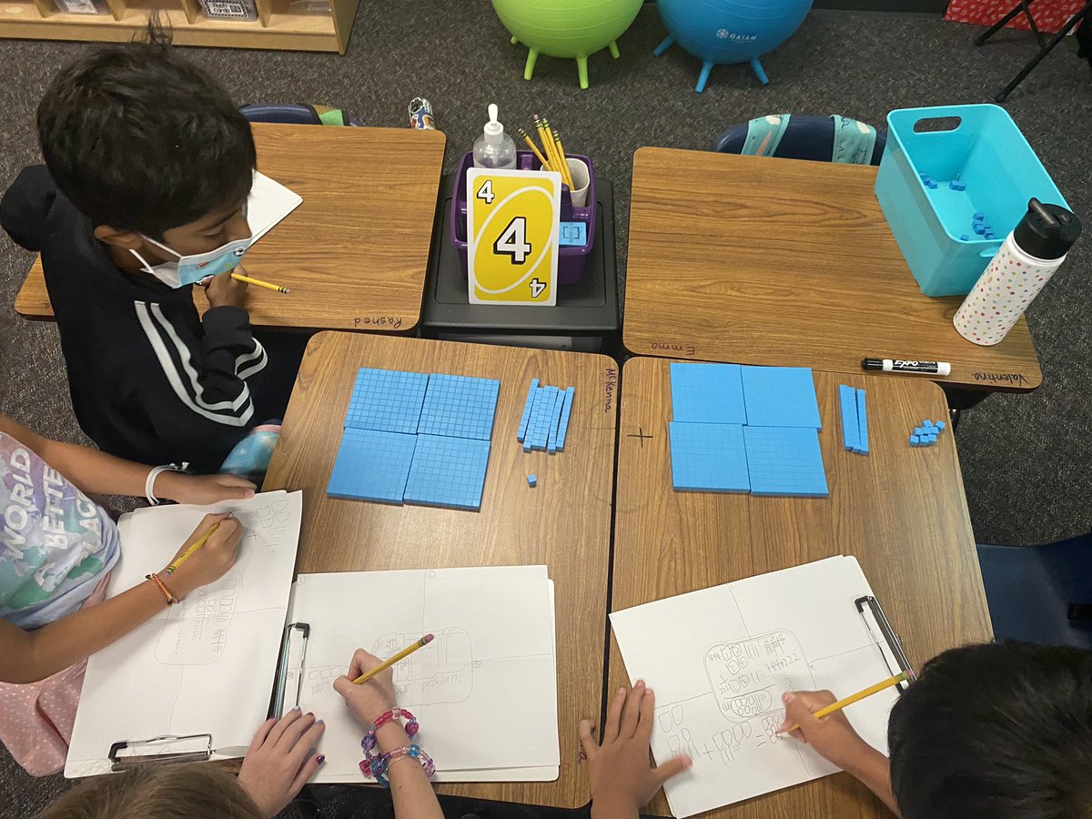 MielitzClass's tweet photo. No Internet? No problem. Using the GE Life Principle: Flexibility. Representing and solving addition problems with Base ten blocks.@TomballISD @TISDCFES @haley_galyean https://t.co/PdbODhFwX8