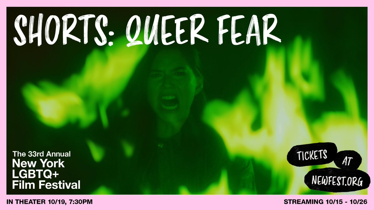 Queer horror like you've never seen before 😱

#NewFest2021 presents SHORTS: QUEER FEAR 🖤 Stream anytime during the festival, or come see the program in-person 10/19 at <a href="/nitehawkcinema/">Nitehawk Cinema</a> 🩸⛓🎱🥀🕸

Tickets: newfest.org/shorts-queer-f…