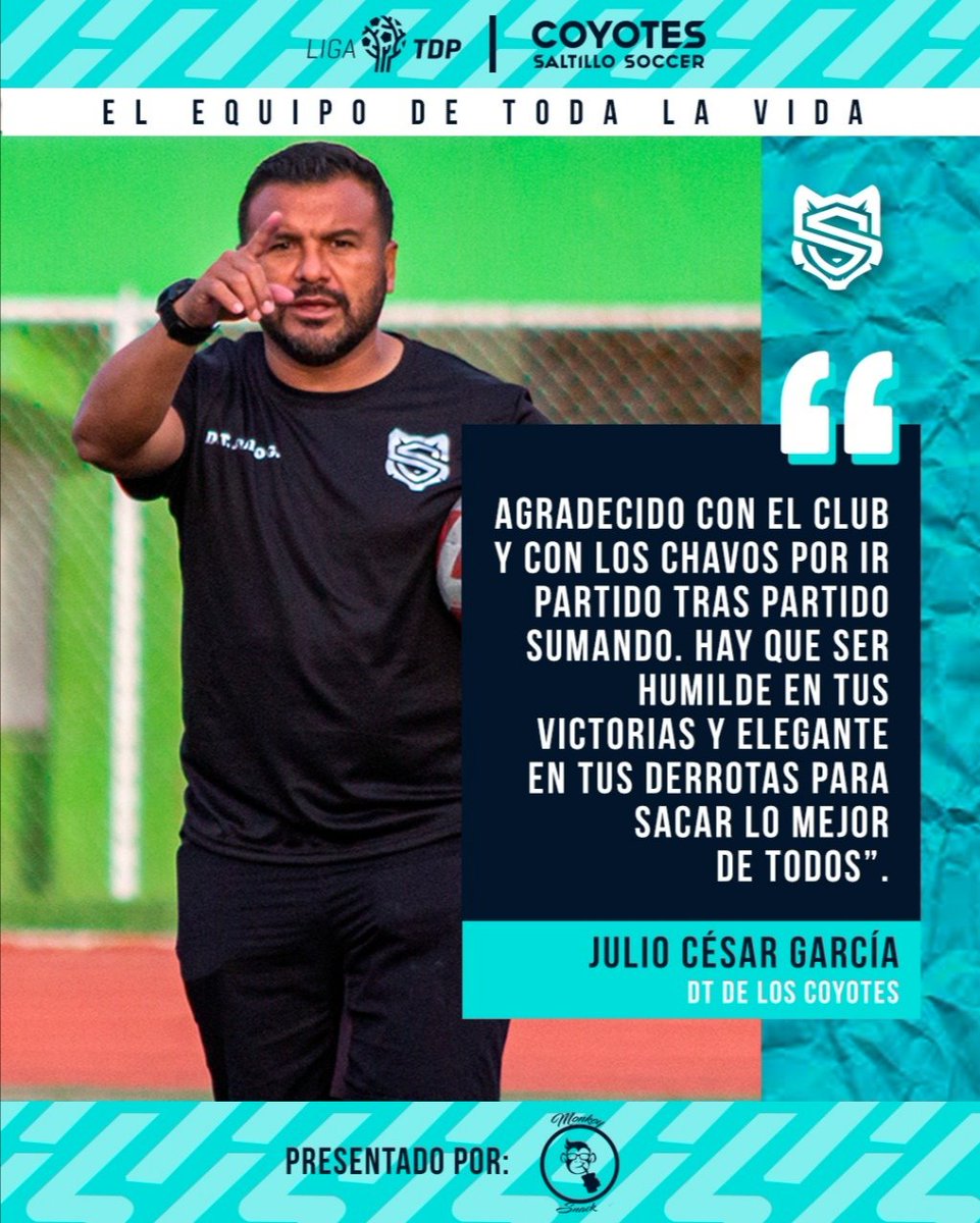 🐺 ¡EL BUEN PASO!
💪 Nuestro DT <a href="/elnegrogarciaaa/">El NEGRO GARCIA⚽️⚽️</a> reconoció el rendimiento de nuestros jugadores <a href="/LigaTDP/">Liga TDP</a>
.
🐵 Presentado por Monkey Snack 
🔖 Visita nuestras direcciones:
📍Pérez Treviño 734 Col Centro 
📍Pérez Treviño 2255 Col. San Ramón
#ElDeTodaLaVida #Saltillo #CrecemosJuntos