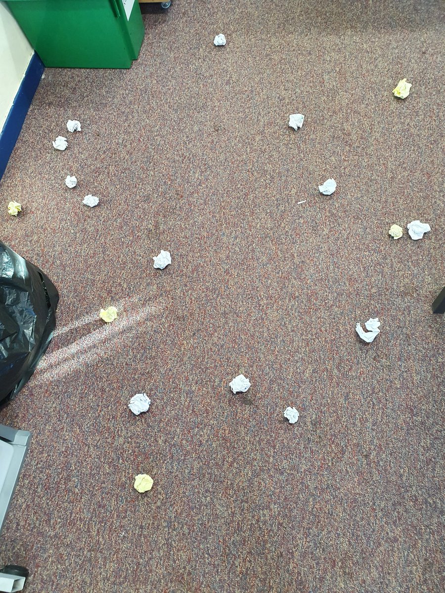 It's not a messy classroom ... it's learning how abrasion erodes a coastline :-)