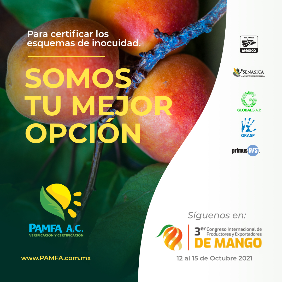 PAMFA11's tweet photo. Ya estás listo para participar en el 3er. Congreso Internacional del Mango⁉️
Registrate y conecta con lo mejor de la Industria del #mangodeexportacion
#PAMFA estará presente con su Organismo de Certificación
✅https://t.co/nJxFaz5kzu https://t.co/QOc0Nz9mpW