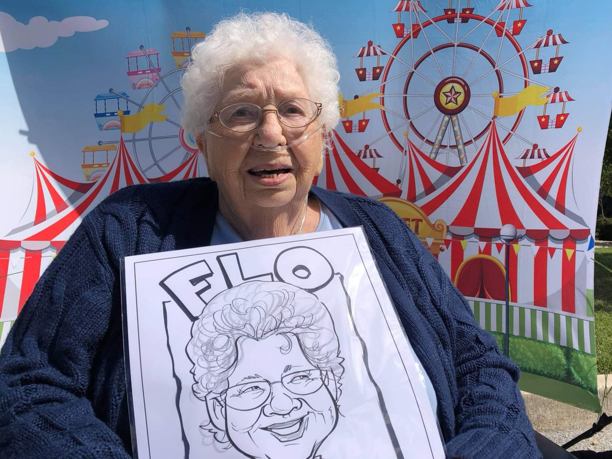 We have some real "characters" here at Mill Pond! #Cartoonups did an amazing job capturing the personalities of our residents at the Fall Carnival. These caricatures are sure to be family treasures!  #MillPondHealthCenter #TrilogyFallCarnival #SeniorLiving