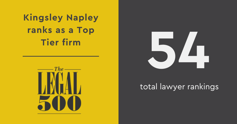 Kingsley Napley are proud to be recognised in <a href="/thelegal500/">The Legal 500</a> UK rankings for 2022. Congratulations to all our departments and team members on this incredible achievement. Find out more about the awards and our rankings: kingsleynapley.co.uk/insights/news/… 
#TheLegal500 #Legal500 #LawFirms