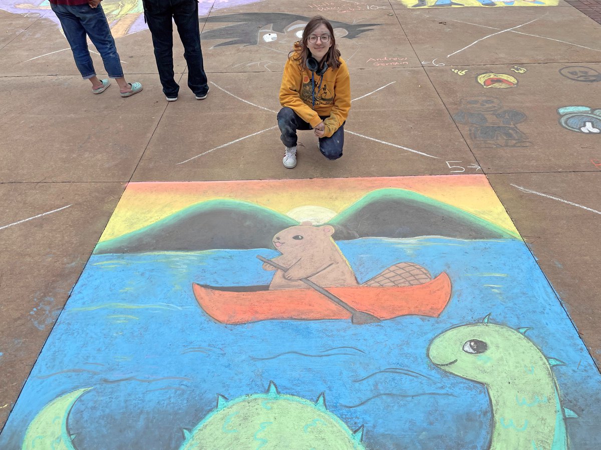 ChamplainEdu's tweet image. Look at the TALENT 😍 🎨 Congrats to this year's annual Spirit Week Sidewalk Chalk Drawing Competition winners! #CampChamp

1️⃣ 🏆 Madeline Kane '24
2️⃣ Primrose Kirk '25
3️⃣ Crystal Wong '22