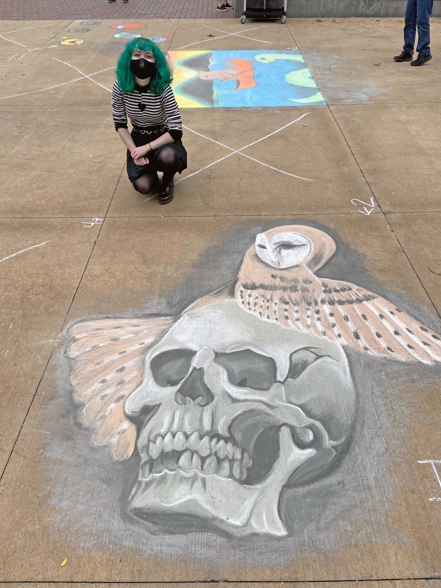 ChamplainEdu's tweet image. Look at the TALENT 😍 🎨 Congrats to this year's annual Spirit Week Sidewalk Chalk Drawing Competition winners! #CampChamp

1️⃣ 🏆 Madeline Kane '24
2️⃣ Primrose Kirk '25
3️⃣ Crystal Wong '22