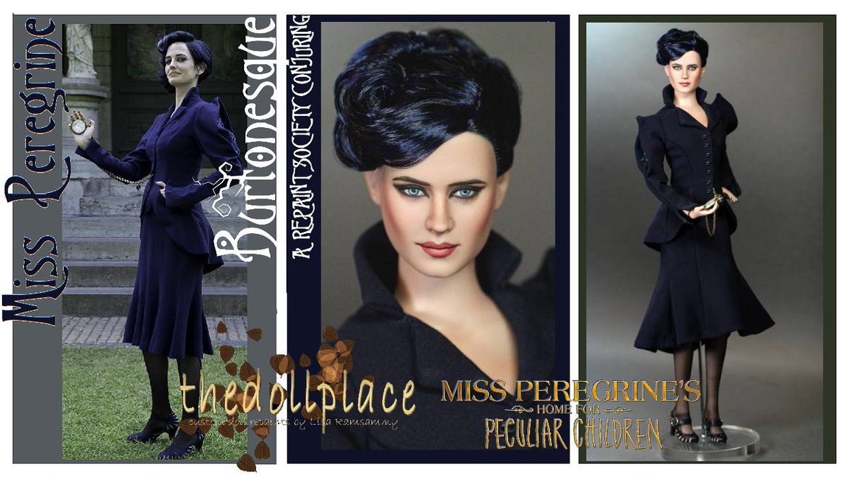 RepaintSociety's tweet photo. "Burtonesque" doll show presents: Miss Peregrine from movie: Miss Peregrine's Peculiar children 
Created by talented artist @thedollplace  
@TimBurtonArt @PeregrinesMovie @TimBurtonDaily @TimWBurton @EvaGreenWeb @evagreenposts
#TimBurton #EvaGreen #Tonner #artdoll #thedollplace https://t.co/JkAOAVIche