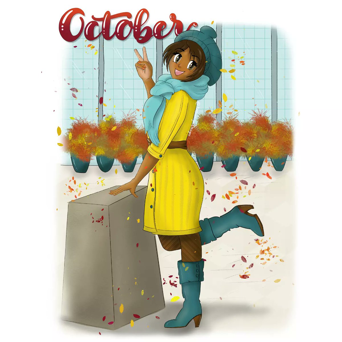 KamuanyaDesigns's tweet photo. Made myself into a Pokemon character 😁. Happy October!
#animeportrait #toonme #art #artist #octobertheme #fallvibes #fallcolors #blackillustrator #africanartist #drawing #draw #digitaldrawing #digitalpainting #procreate #procreatedrawing #illustration #illustrator https://t.co/M9ESiQTiAq