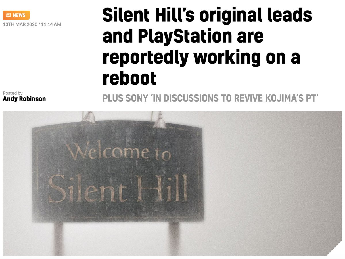 Nitroid's tweet photo. METAL GEAR SOLID REMAKE IN DEVELOPMENT

brought to you by the same artist who created such genre defining hits as

KONAMI IS PLANNING TO REVIVE SILENT HILL

and

ORIGINAL TEAM SILENT MEMBERS AND PLAYSTATION ARE WORKING ON A REBOOT https://t.co/A5joojqL1f
