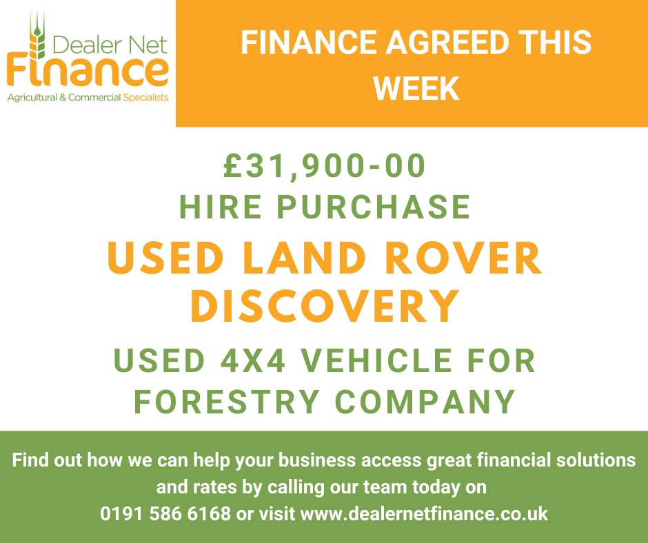 DealerNetFin's tweet image. 🚗🚜🐮
Check out what we've funded this week!
From vehicles to livestock - it's been another busy week for the DNF Team!

Thinking about a new business or vehicle purchase, call the team on 0191 586 6168 today for a no-obligation finance quote on your next business purchase!