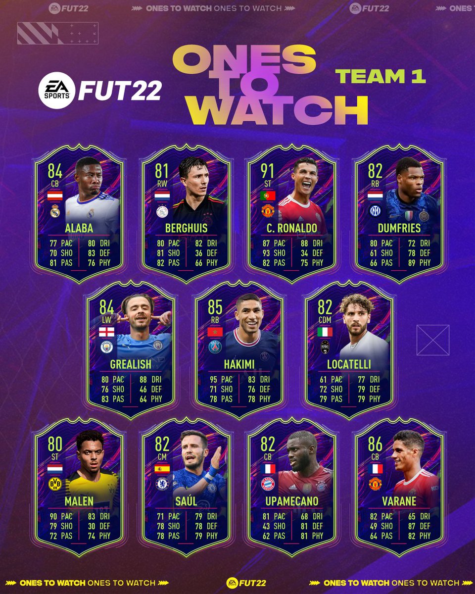EASPORTSFC's tweet image. It's Go Time 👊 #OnesToWatch Team 1's arrived 🔥🙌 Even more to come next week in Team 2 💪 #FIFA22
 
See what #OTWs are all about + learn more ➡️ x.ea.com/70015