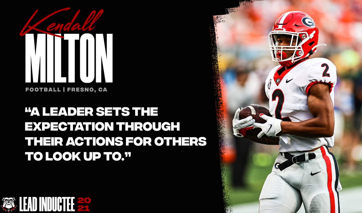 Help us welcome Kendall Milton into our 2021 Leadership Academy inductee class! Kendall is from Fresno, California, he is pursuing a degree in business in <a href="/TerryCollege/">Terry College | UGA</a> and plays for <a href="/GeorgiaFootball/">Georgia Football</a>! Welcome Kendall! #LEADDawgs