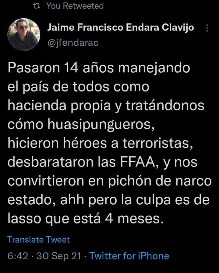 Por eso el pueblo ecuatoriano no prospera.