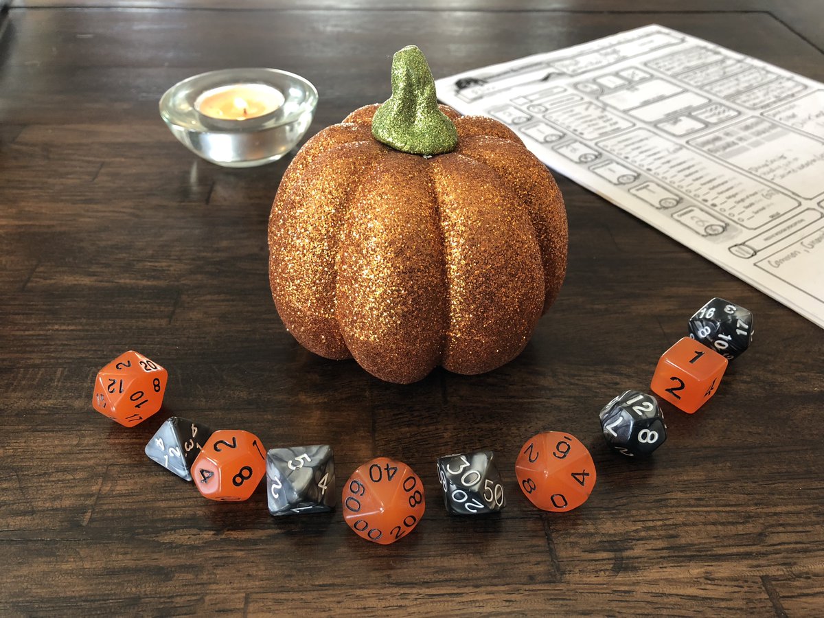 New month, new colour palette! 

We'd love to see you autumn-inspired dice set... show us those oranges, browns, and coppers!
