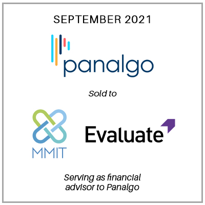 <a href="/SolomonPtners/">Solomon Partners</a> is pleased to serve as financial advisor to <a href="/panalgoinsights/">Panalgo</a> on its sale to MMIT &amp; Evaluate, a Welsh, Carson, Anderson &amp; Stowe &amp; <a href="/HgCapital/">Hg</a> portfolio company. Great work by #Healthcare #Tech &amp; Tech-Enabled Services, led by <a href="/RStewart_HCTECH/">Ryan Stewart</a>. bit.ly/3kW7lS2