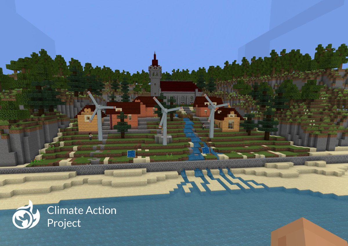 Who likes to play? 🤚 
Play The Rising Sea level world in Minecraft Education. Register for the Climate Action Project and be the FIRST! Save the world 🧱 by 🧱 

Getting started: 
1: Register here climate-action.info/joinus
2: Download Minecraft world (free)
<a href="/MicrosoftEDU/">Microsoft Education</a>