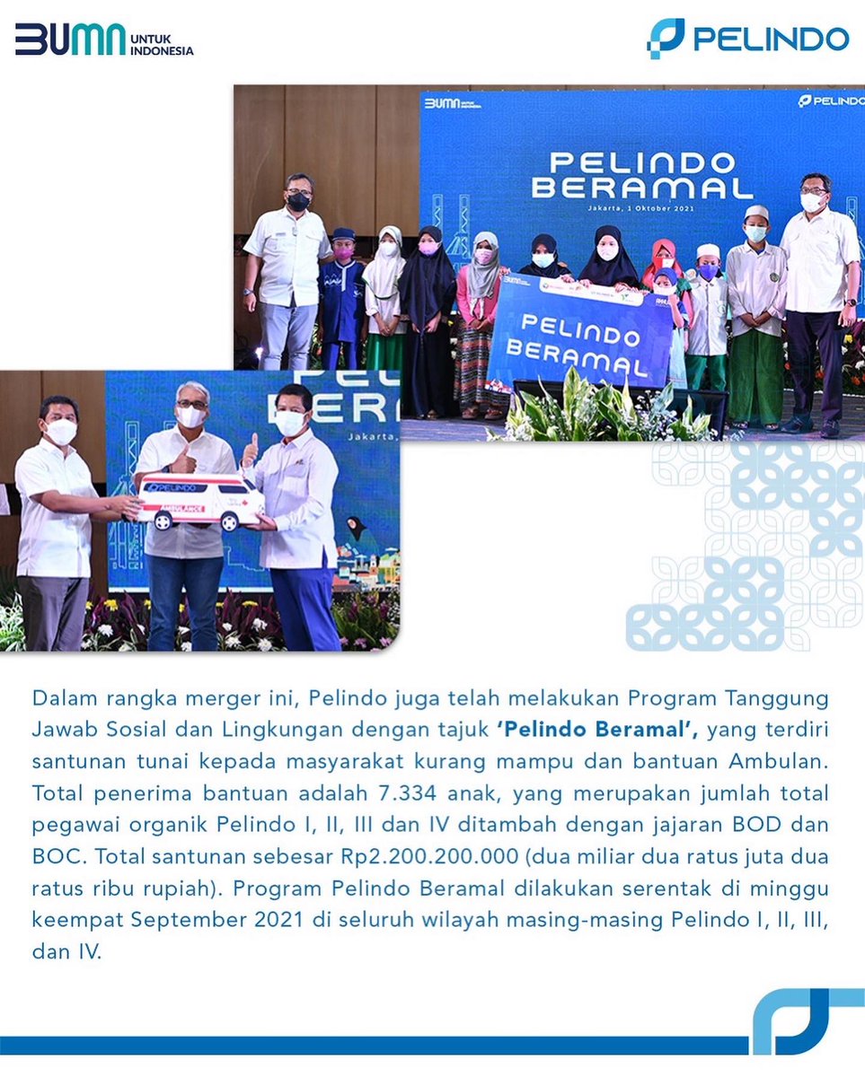 indonesiaport's tweet photo. #Portlovers,
Merger Pelindo secara resmi telah terlaksana, dengan ditandatanganinya Akta Penggabungan empat BUMN Layanan Jasa Pelabuhan, yaitu PT Pelabuhan Indonesia I,II,III dan IV yang melebur kedalam PT Pelabuhan Indonesia II yang menjadi surviving entity. https://t.co/lcBLTn9Nhe
