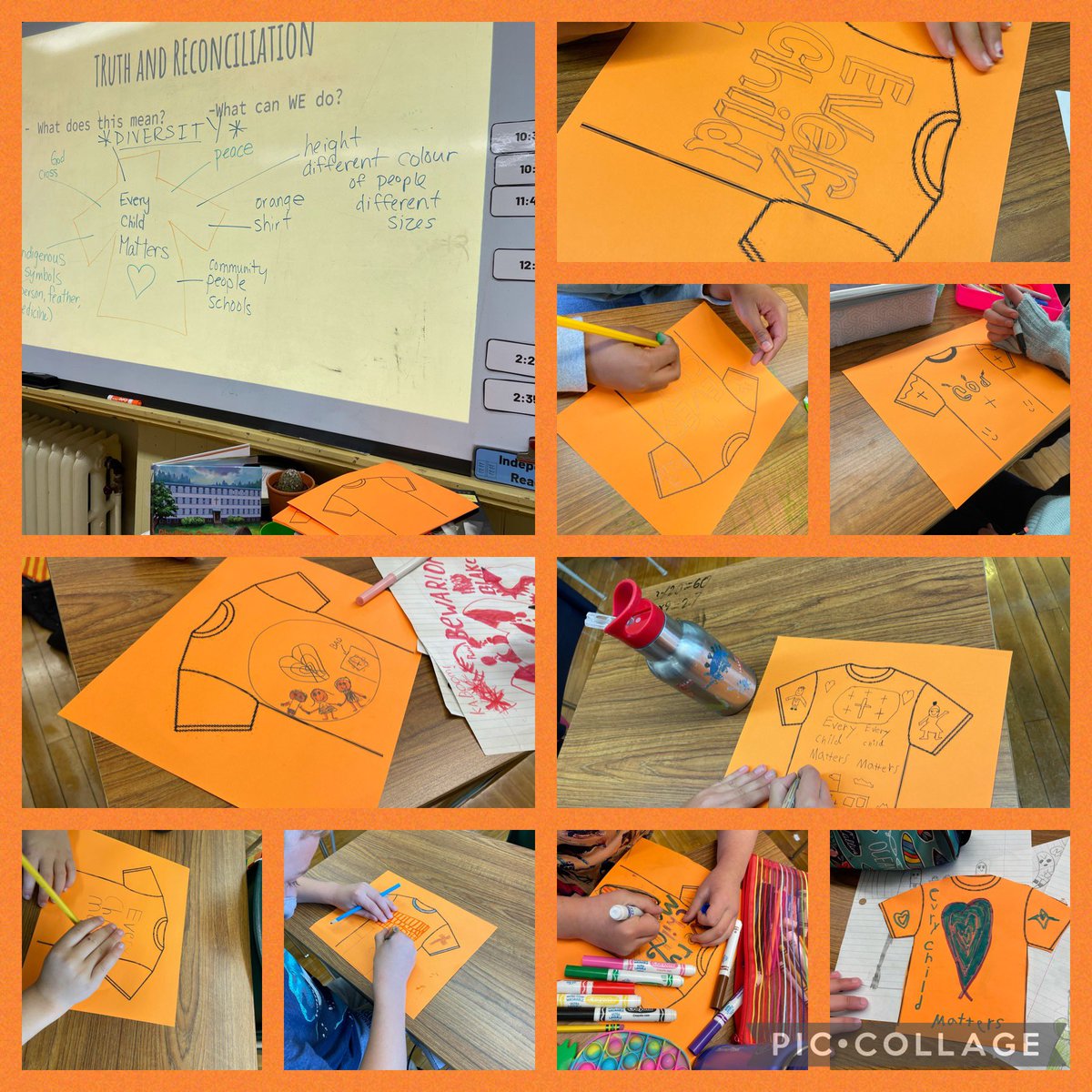 We did a lot of thinking and discussing what Truth & Reconciliation means to us in Grade 2/3 @SydenhamPS_LDSB . #EveryChildMatters #OrangeShirtDay2021