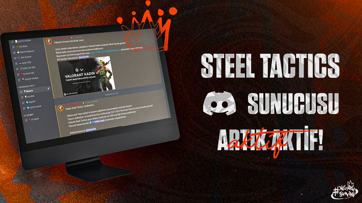 Steel Tactics Discord Sunucusu Aktif!

Taraftarlarımızın, oyuncularımız ve etkinlerin bir arada olduğu discord sunucumuz tekrar aktif. Tüm taraftarlarımızı discord sunucumuza davet ediyoruz. 
discord.gg/EuvrkfF adresinden sunucumuza katılabilirsiniz.

#WeAreSamurai