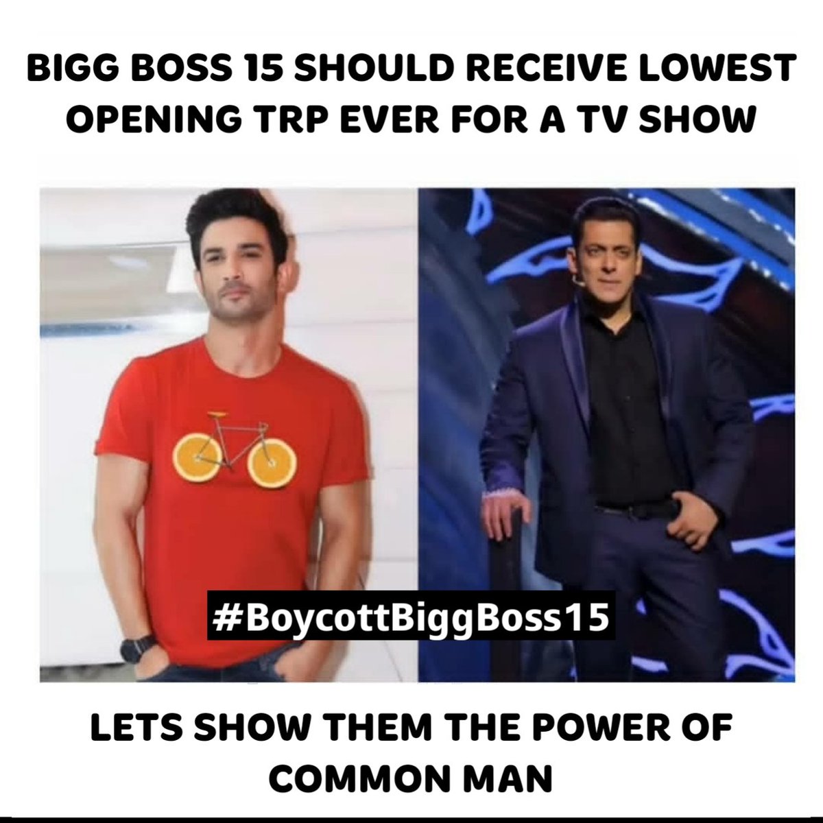 Salman Khan will earn 350 crores from Bigg Boss. Please show our unity and make it super flop.

Our Priceless Gem Sushant
#BoycottBiggBoss15
#Boycott_Hinduphobic_CEAT