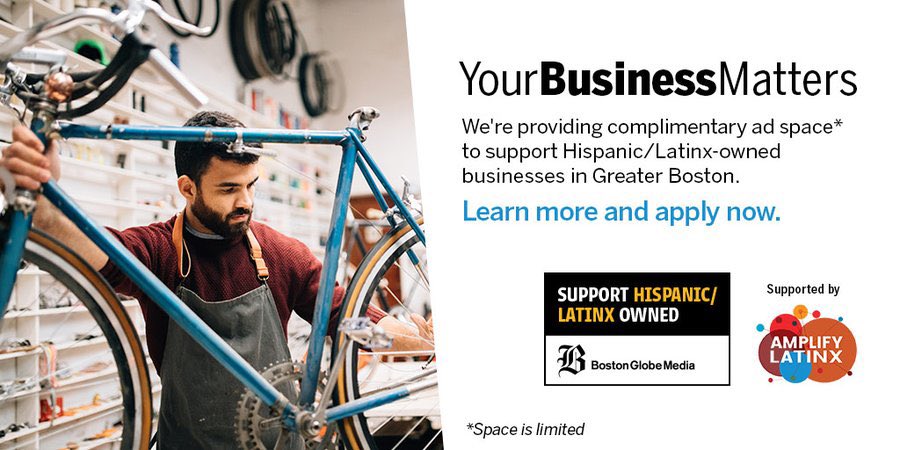 WeAreALX's tweet photo. Mi gente! @BostonGlobe is providing complimentary ad space to support Hispanic / Latinx-owned businesses! The ads will run on @BostonGlobe & @BostonDotCom. Apply Today https://t.co/GnQ3gILg41
#HispanicHertiangeMonth #SupportHispanicOwned #SupportLatinxOwned https://t.co/NYOWRtGIki