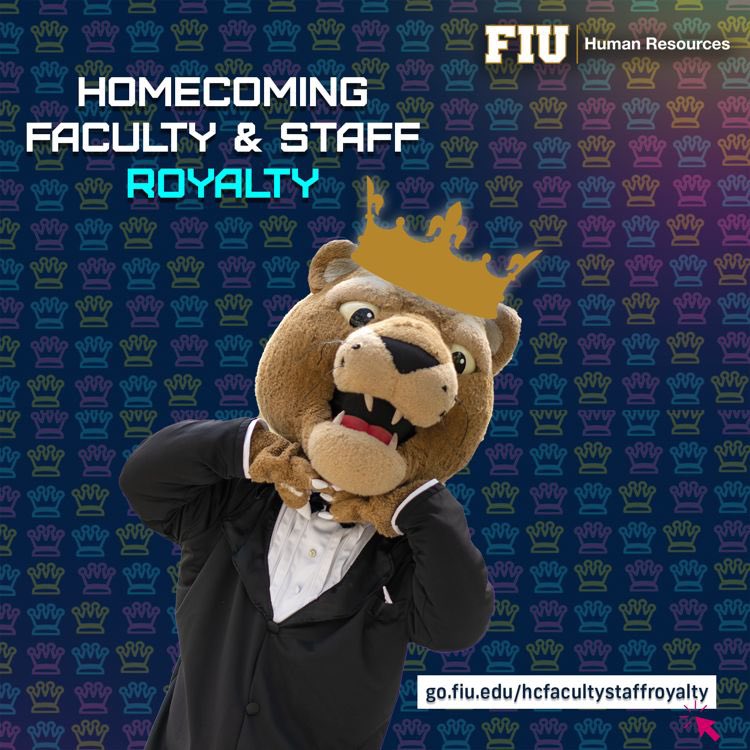 Have a professor or colleague deserving some royal recognition? Take a moment to nominate them for the Homecoming Faculty &amp; Staff Royalty competition 👑 at go.fiu.edu/HCfacultystaff…

Join us at the Uncaging on Thursday, October 21 and see if they make the cut!