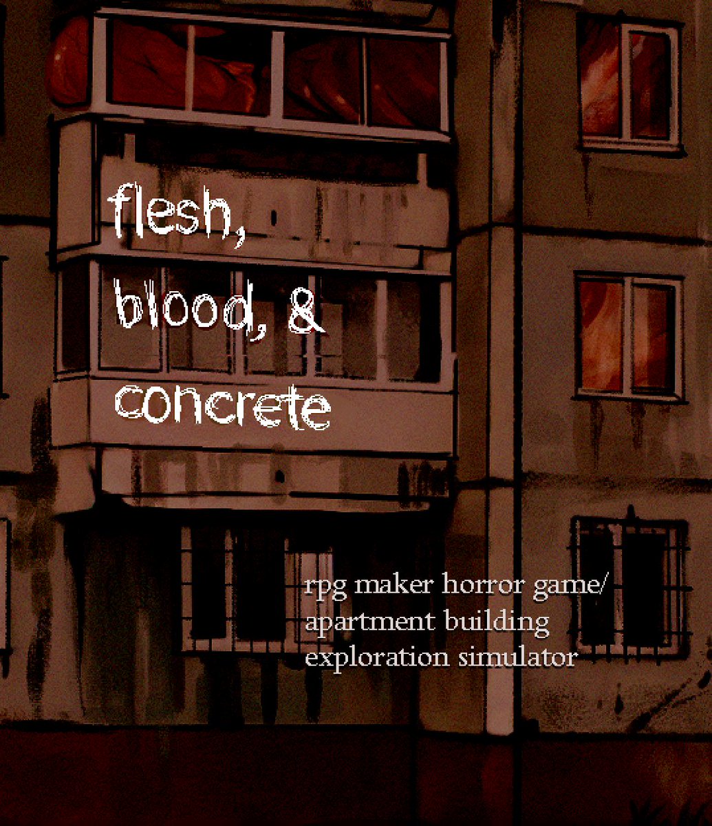 0waxwing's tweet image. i made an rpg maker horror game about exploring an abandoned apartment building. it's short, free, and playable in browser, though it may be a bit slow
(download link in thread)