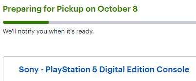 BradyM67's tweet photo. @PS5StockAlerts Thank you. It finally happened. https://t.co/r22RPlx3zo