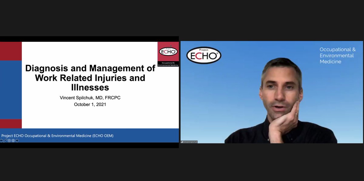 adfurlan's tweet photo. I am learning a lot with Dr. Vince Spilchuk from @UofTOccMed @uoftmedicine 

Around 15% of all adult-onset asthma is occupational! I didn't know that.

There is still time to register to this ECHO Occupational and Environmental Medicine #occhealth https://t.co/6ZG3yvhpep https://t.co/jnXXyrsd0A