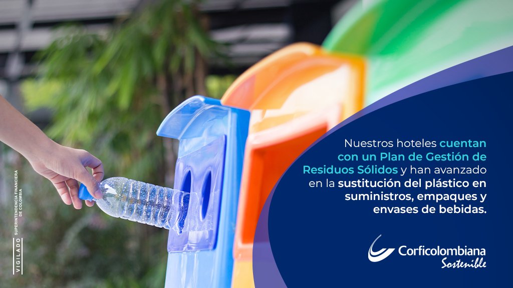 #CorfiSostenible Como parte de nuestro compromiso ambiental🍃, en <a href="/HotelesEstelar/">Hoteles Estelar S.A</a> promovemos prácticas que minimizan el uso de recursos y establecemos convenios que reincorporan al ciclo económico los productos reutilizables♻️. Conoce más en: bit.ly/3oquaPG