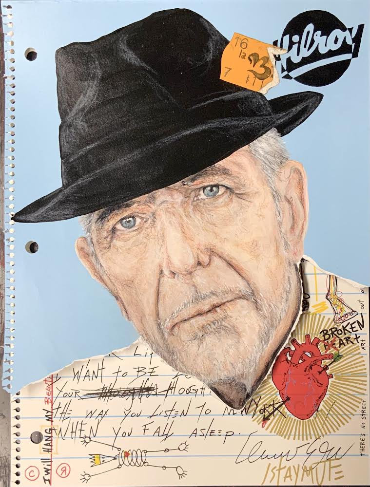Hilroy Notebook: Cohen (Torn Page)
(24X18)
Istaymute 
#cohen #leonardcohen #LeonardCohen #hilroy #notebook #notebookart #art #artist #artcollector #artcontemporain