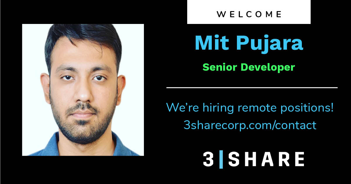 3SHARE's tweet image. It&apos;s almost the weekend &amp;amp; a good time to celebrate new team member, Senior #aemdeveloper Mit Pujara! Mit joins us from Canada &amp;amp; is an avid hiker. Want to work with us? We&apos;re hiring AEM Developers + TAs in N.A, EMEA, and S.A. Go to: 3sharecorp.com/contact !
#hiringremotely #aem