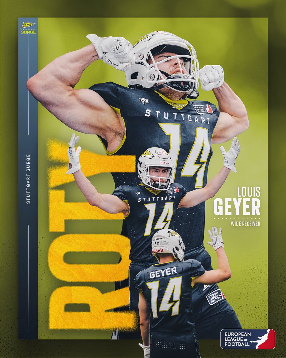 The Rookie of the Year! <a href="/LouisGeyer1/">Louis Geyer</a> has had an impressive first season with his <a href="/StuttgartSurge/">Stuttgart Surge</a>! 🔋 

Congratulations! #ROTY #ELFHonors