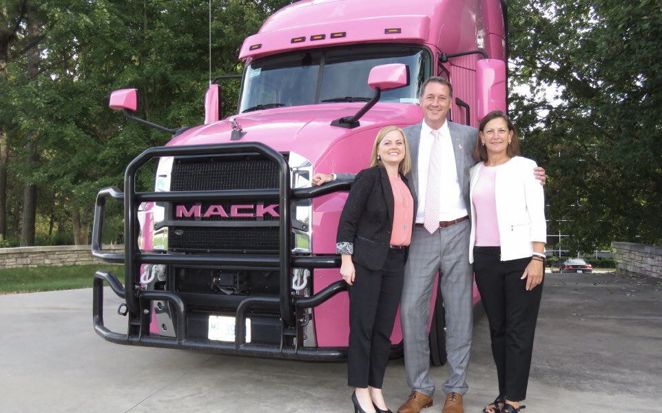 RobNeitzke's tweet image. Kicking off Breast Cancer Awareness month with two of my favorite Cummins colleagues in front of my favorite Mack Anthem truck in Greensboro, NC