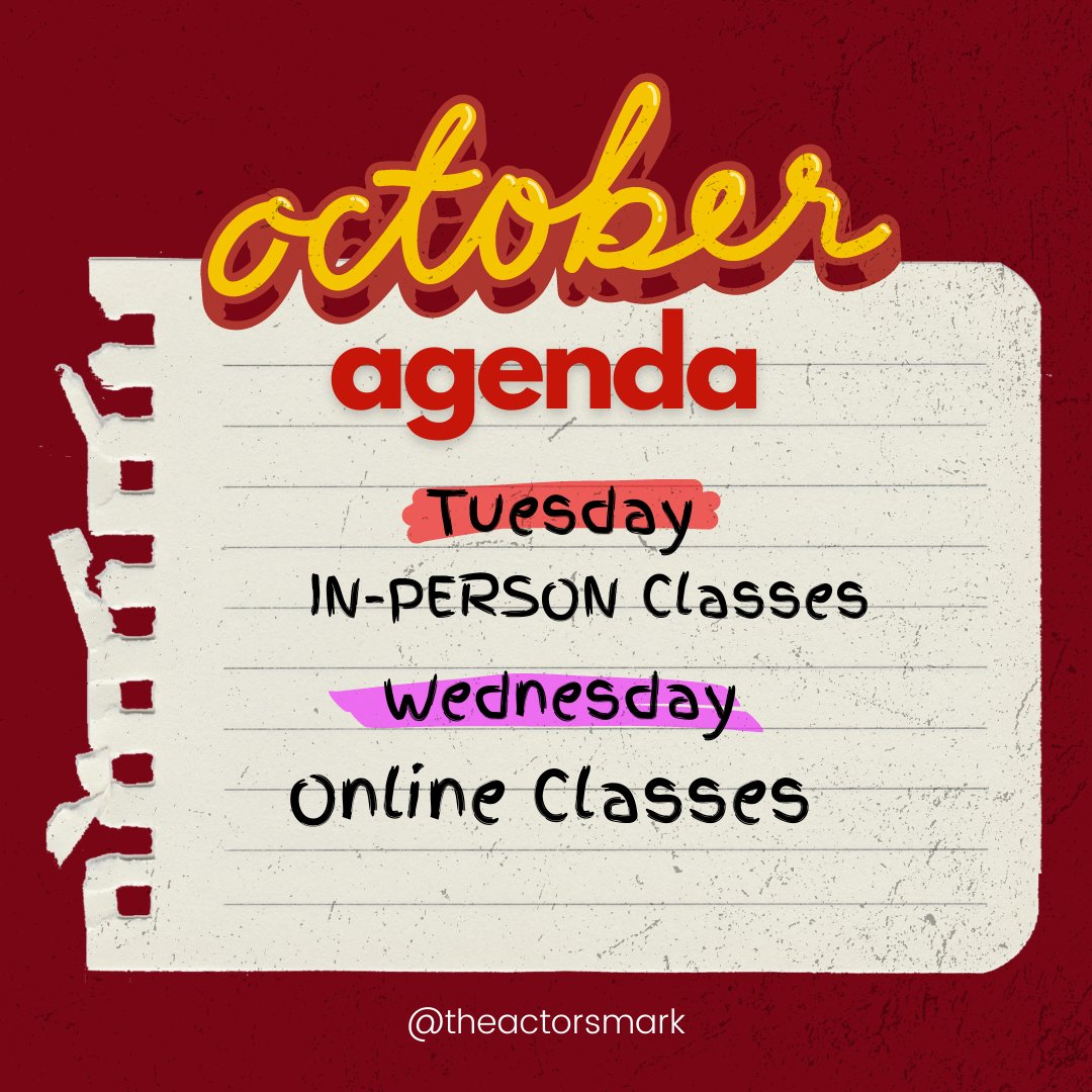 theactorsmark's tweet photo. Welcoming October with Our In-Person Classes! 🥳🥳 Are you joining in? 
👉🏻 Link in Bio to Sign-Up!

#selftape #selftapeaudition #selftapes #auditionlife #selftapelife ⠀
#selftapemay #selftapestudio #actresslife #lifeofanactor ⠀
#auditionlife #auditionalert #auditionclass https://t.co/P5DlBWIpAz