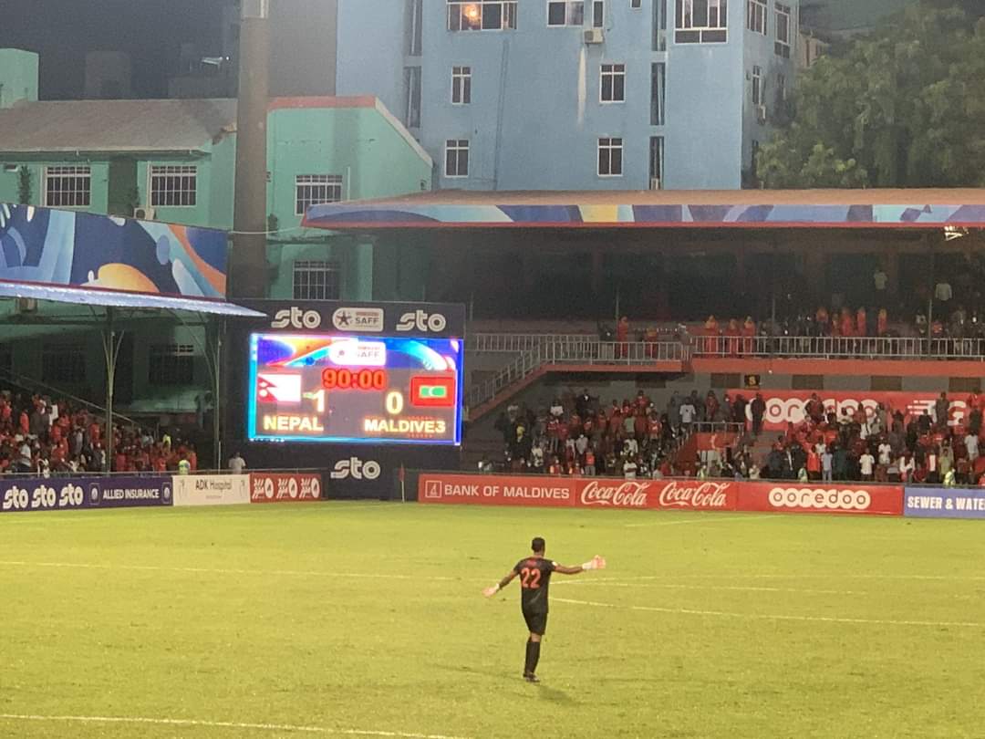 Defeating host nation and defending champions Maldives in their home is Treat to watch in the last 5 min of tha game ❤🇳🇵
#CongratulationteamNepal
#Saffgame2021